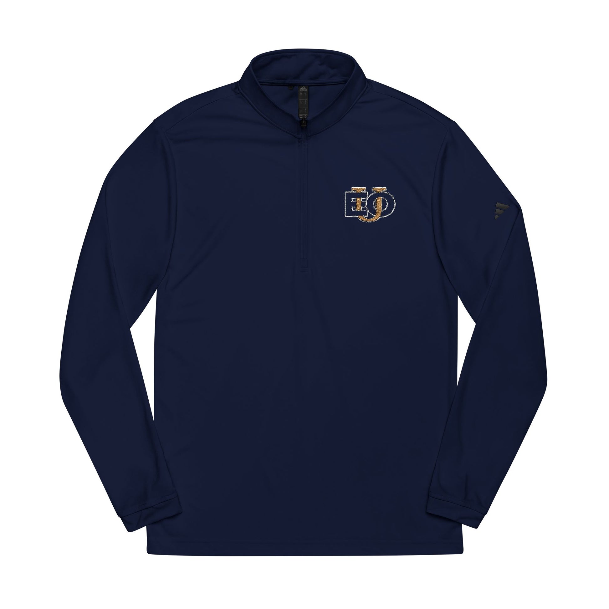 Embroidered Navy Quarter-Zip Pullover