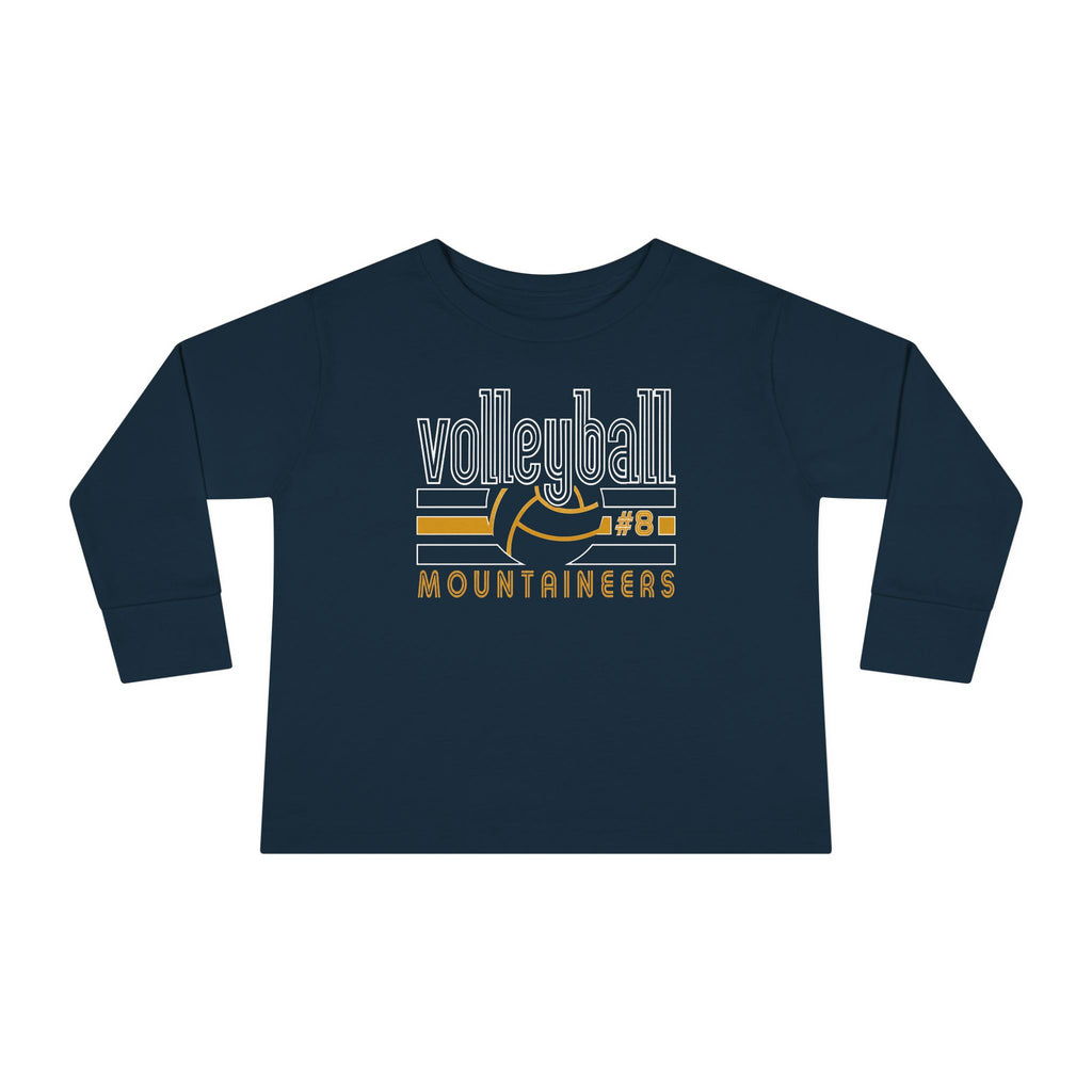 Toddler Volleyball Tee — 'Mountaineers' Team Jersey with Number 8