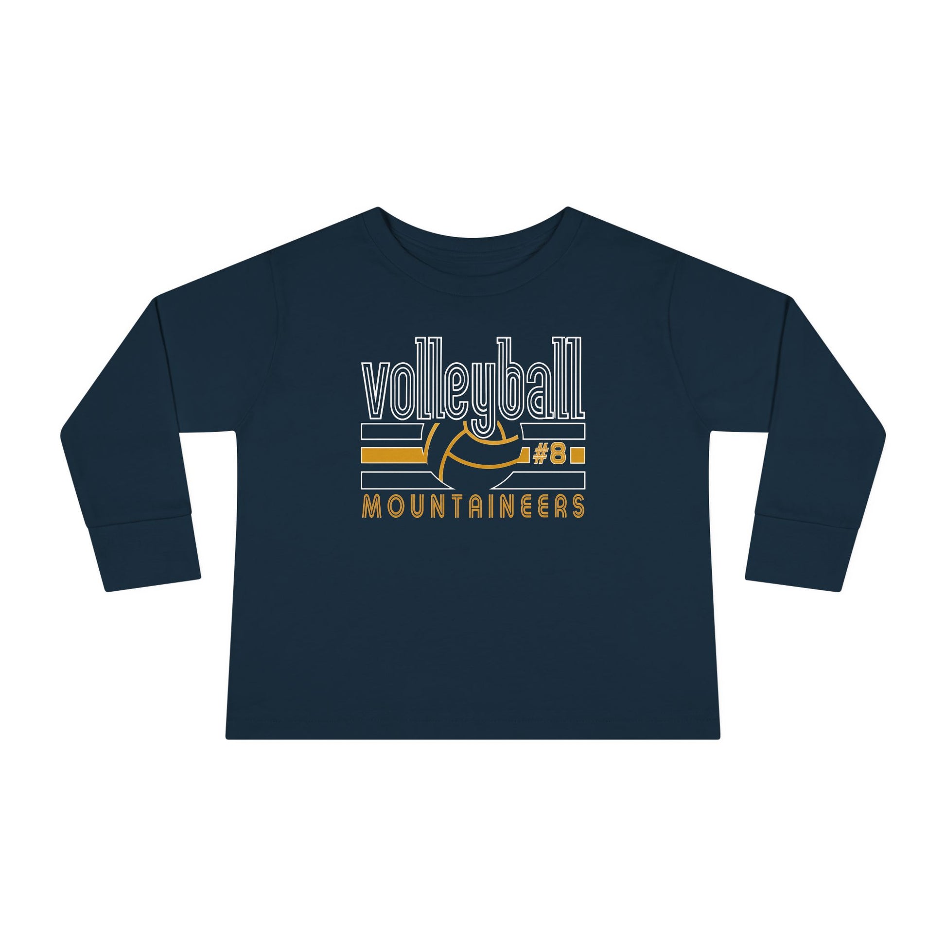 Toddler Volleyball Tee — 'Mountaineers' Team Jersey with Number 8
