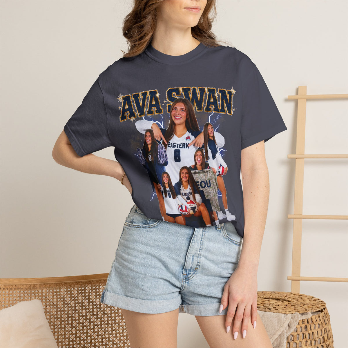 Ava Swan Collage T‑Shirt — Personalized Tee (Swan 8)