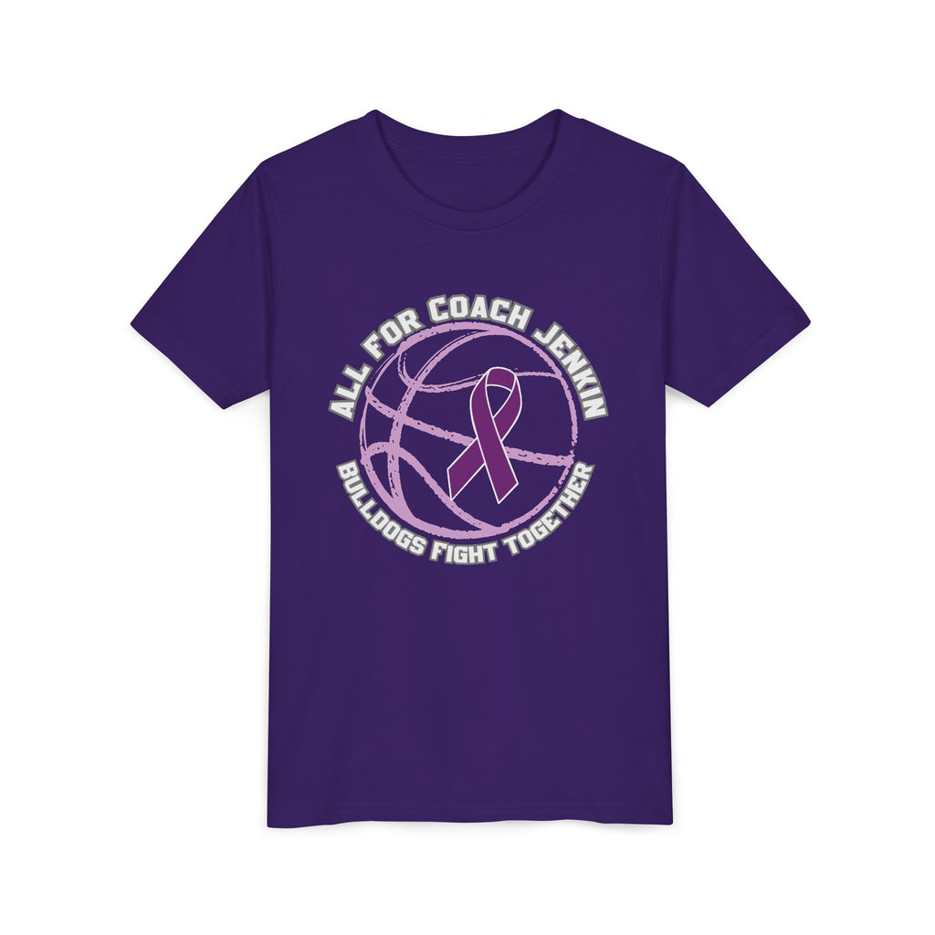 Youth Tee — "All For Coach Jenkin, Bulldogs Fight Together"