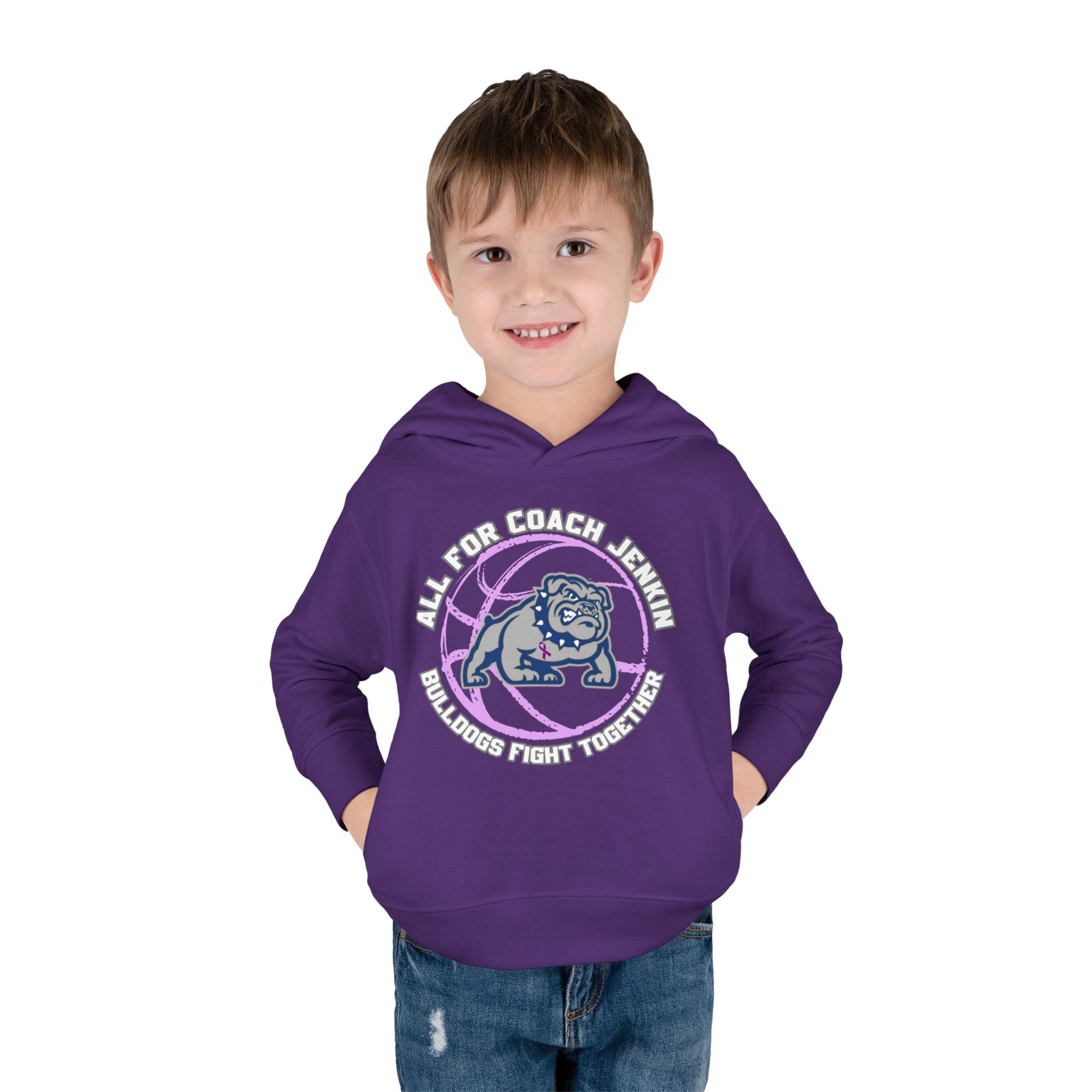 Toddler Hoodie — "All for Coach Jenkin" Bulldogs Fight Together Pullover