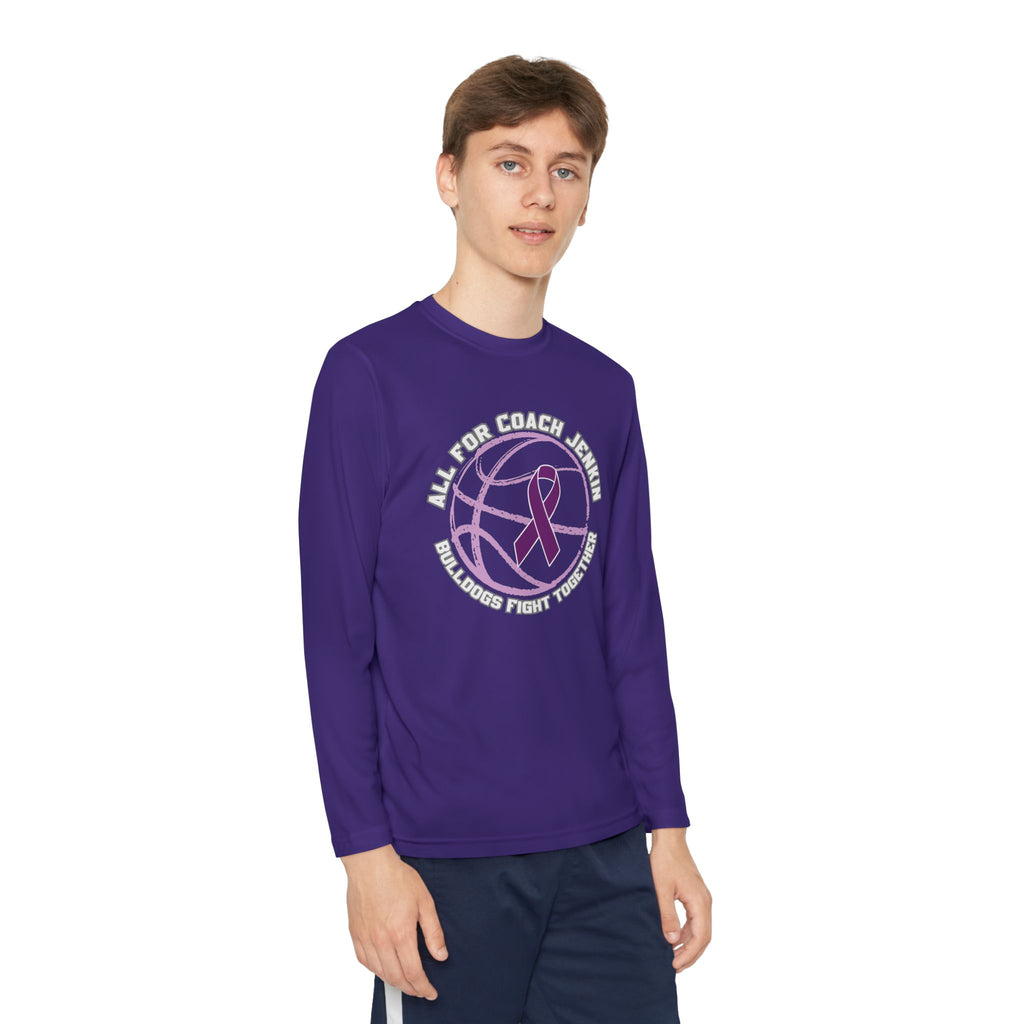 Youth Long Sleeve Tee — "All For Coach Jenkin" Bulldogs Fight Together