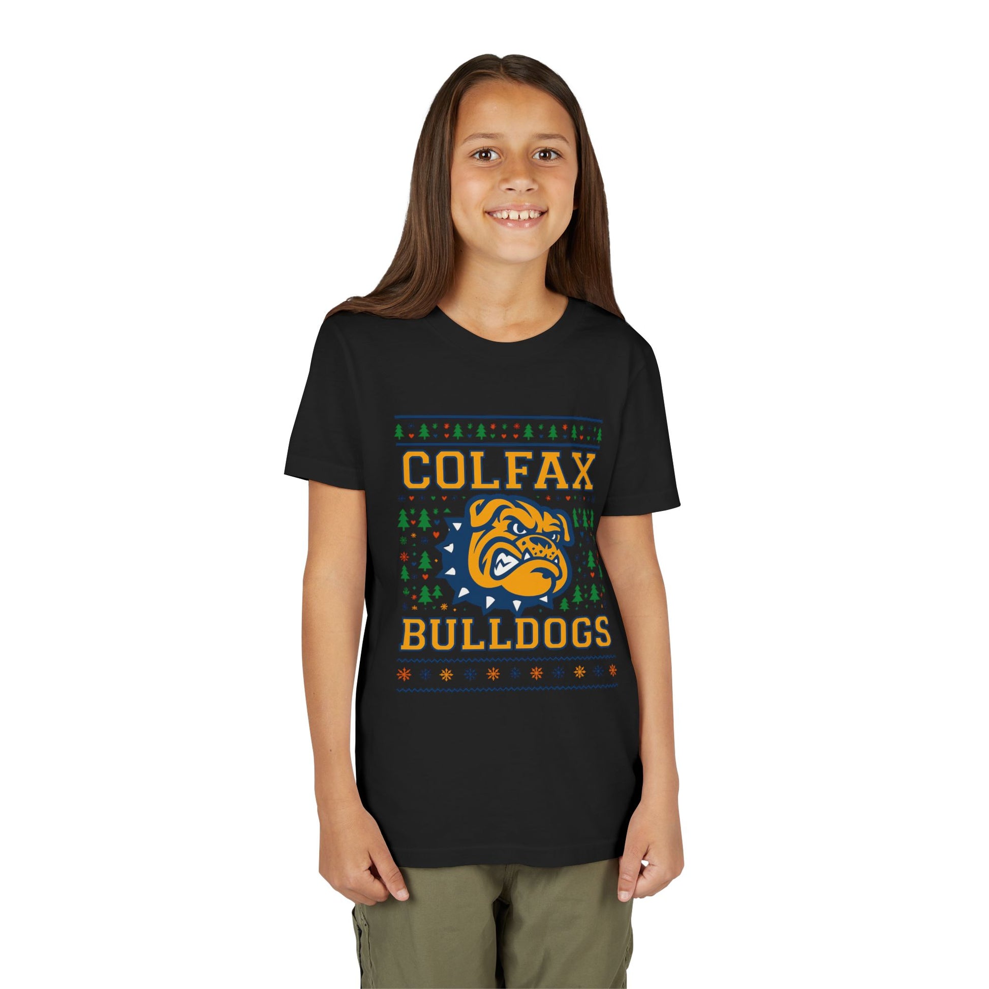 Colfax Bulldogs Ugly Sweater Youth Holiday Tee