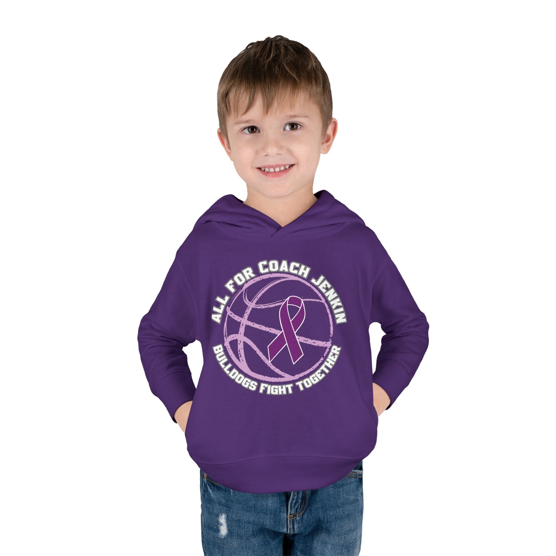 Toddler Hoodie — "All for Coach Jenkin" Bulldogs Fight Together Pullover