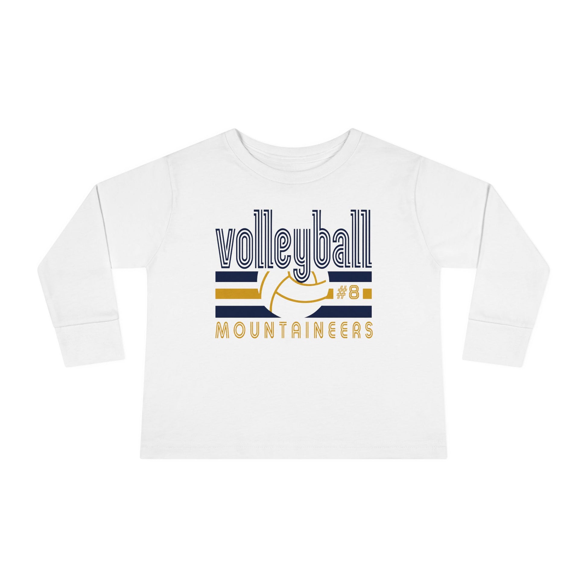 Toddler Volleyball Tee — 'Mountaineers' Team Jersey with Number 8