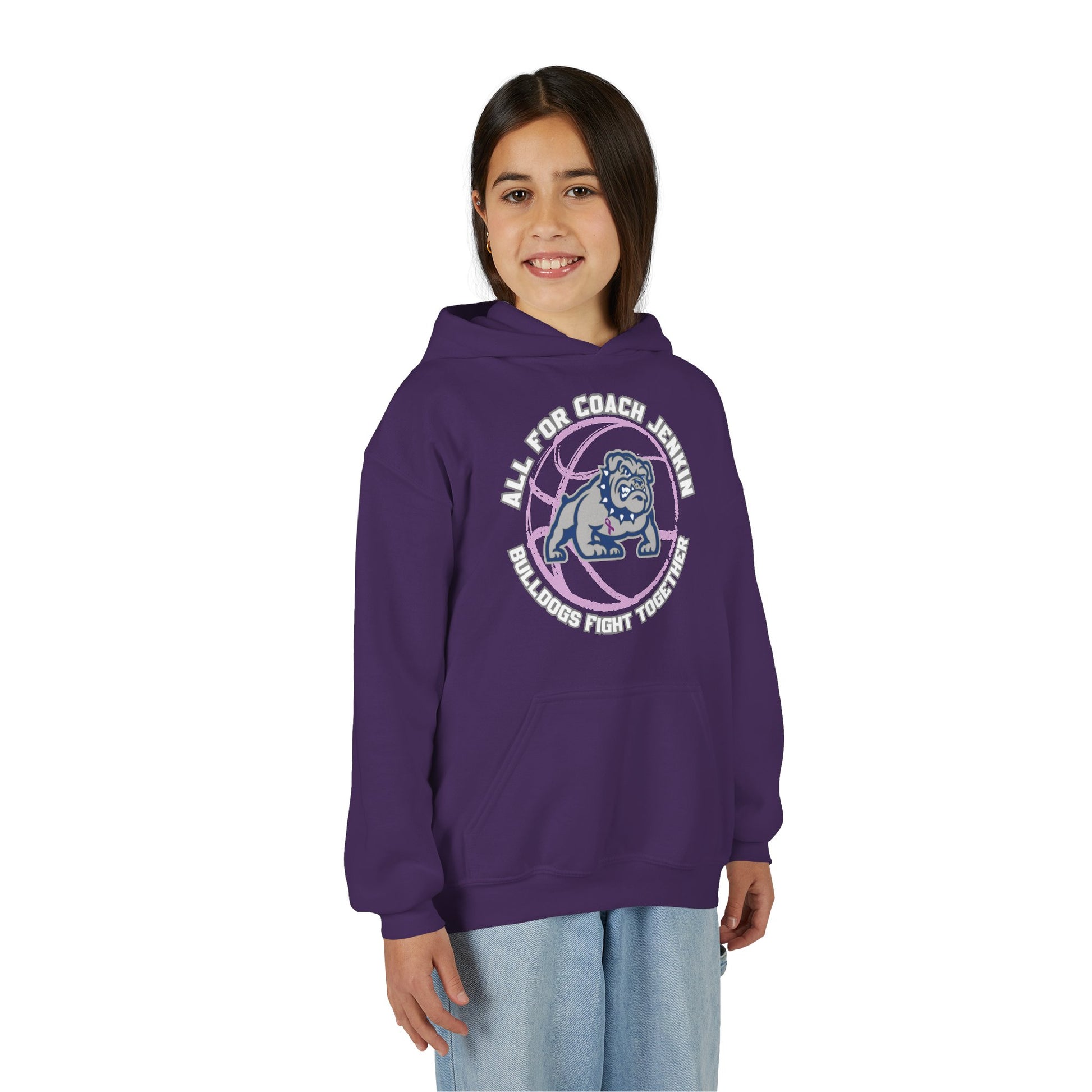 Youth Hoodie – "All For Coach Jenkin" Bulldogs Fight Together Team Hoodie