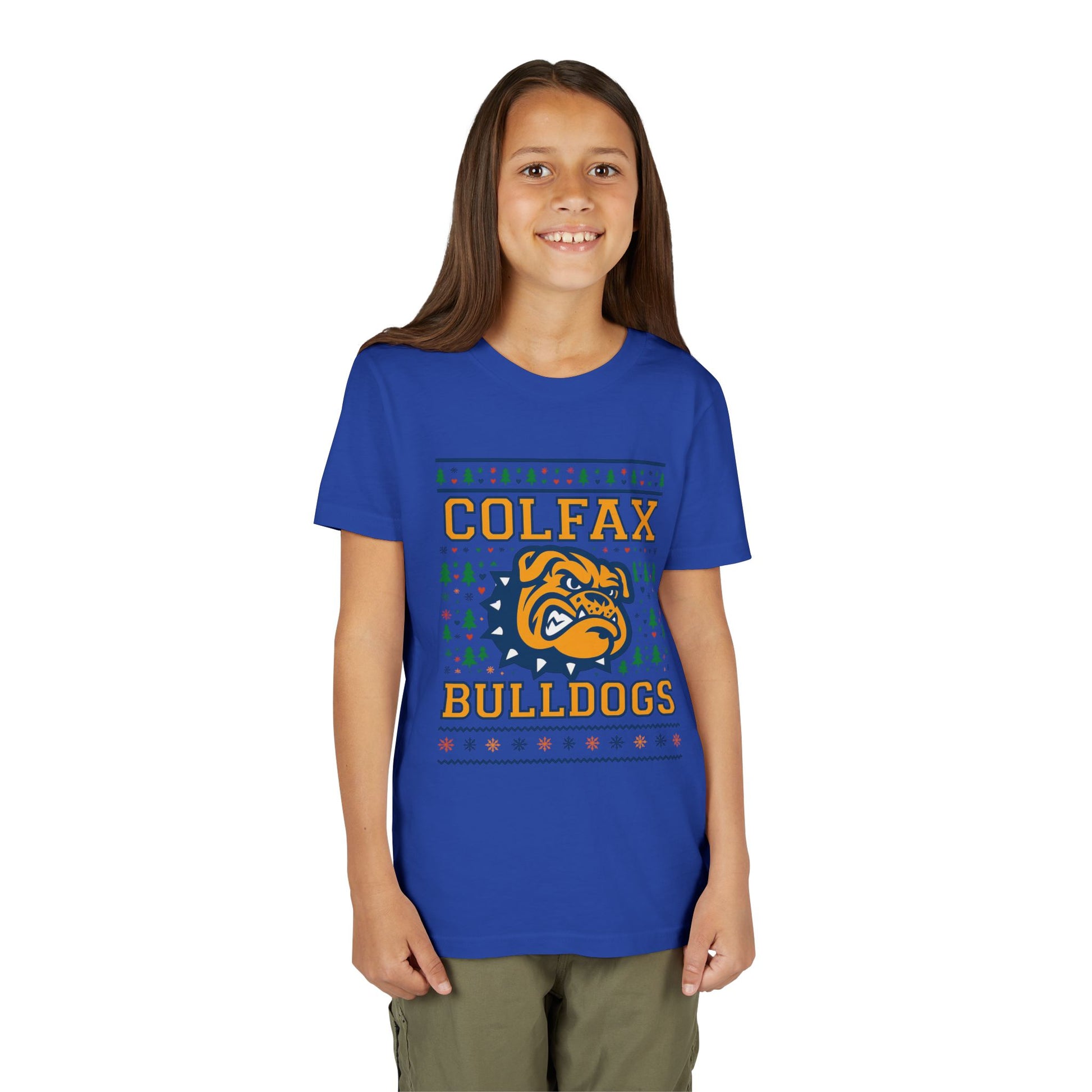 Colfax Bulldogs Ugly Sweater Youth Holiday Tee