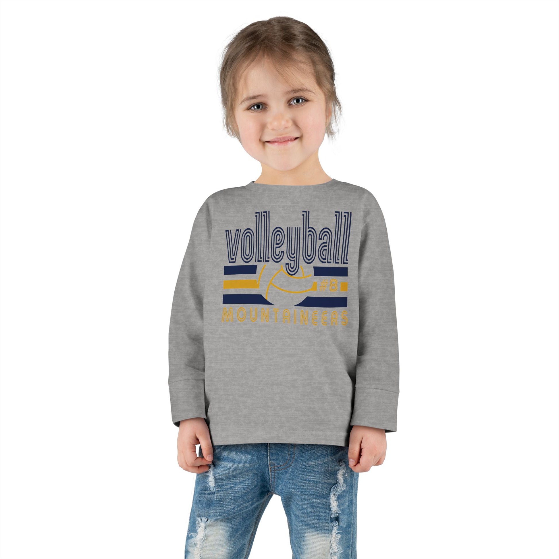 Toddler Volleyball Tee — 'Mountaineers' Team Jersey with Number 8