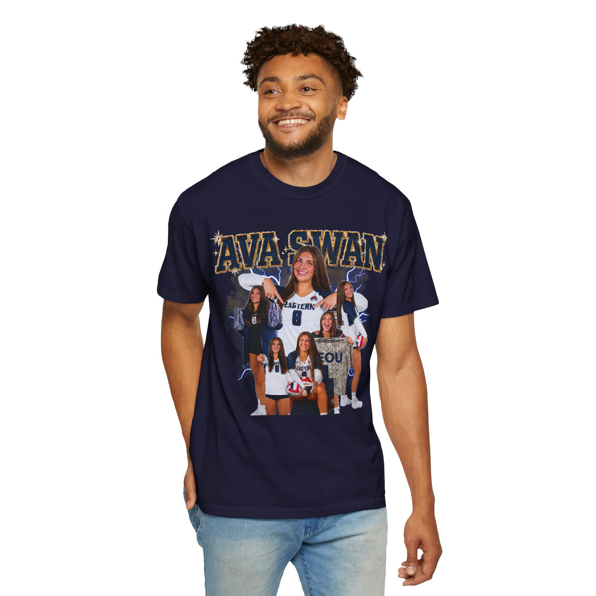 Ava Swan Collage T‑Shirt — Personalized Tee (Swan 8)