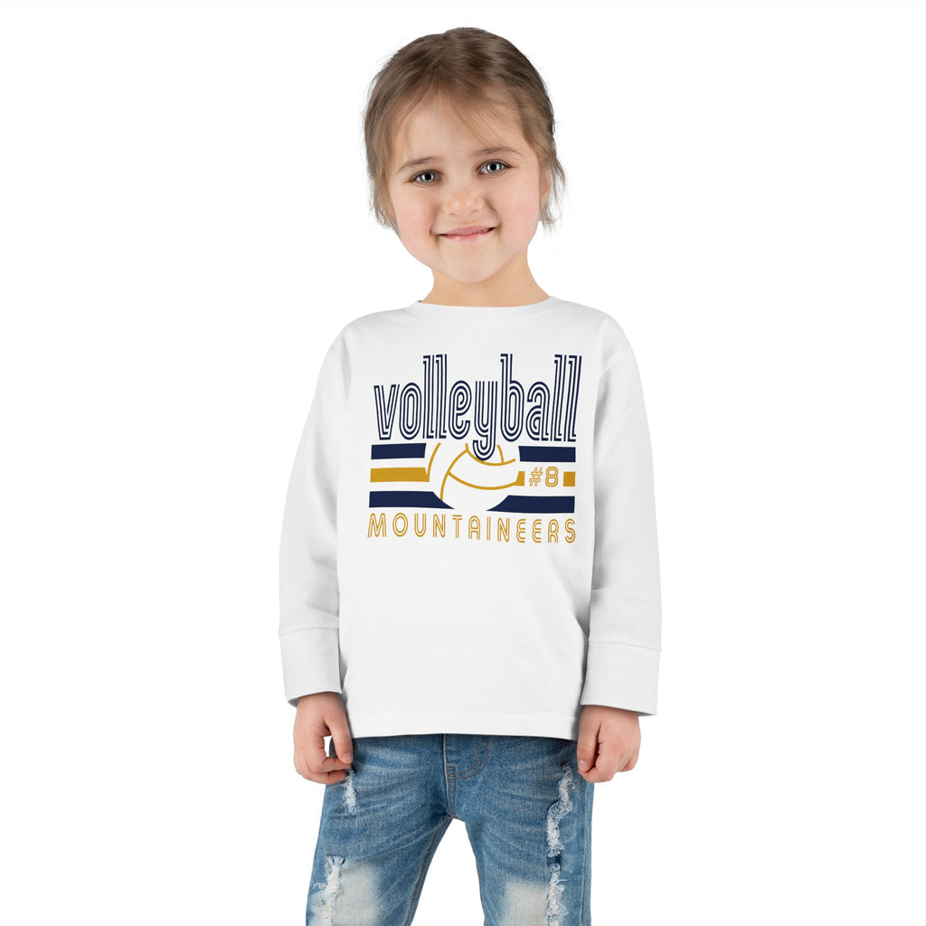Toddler Volleyball Tee — 'Mountaineers' Team Jersey with Number 8