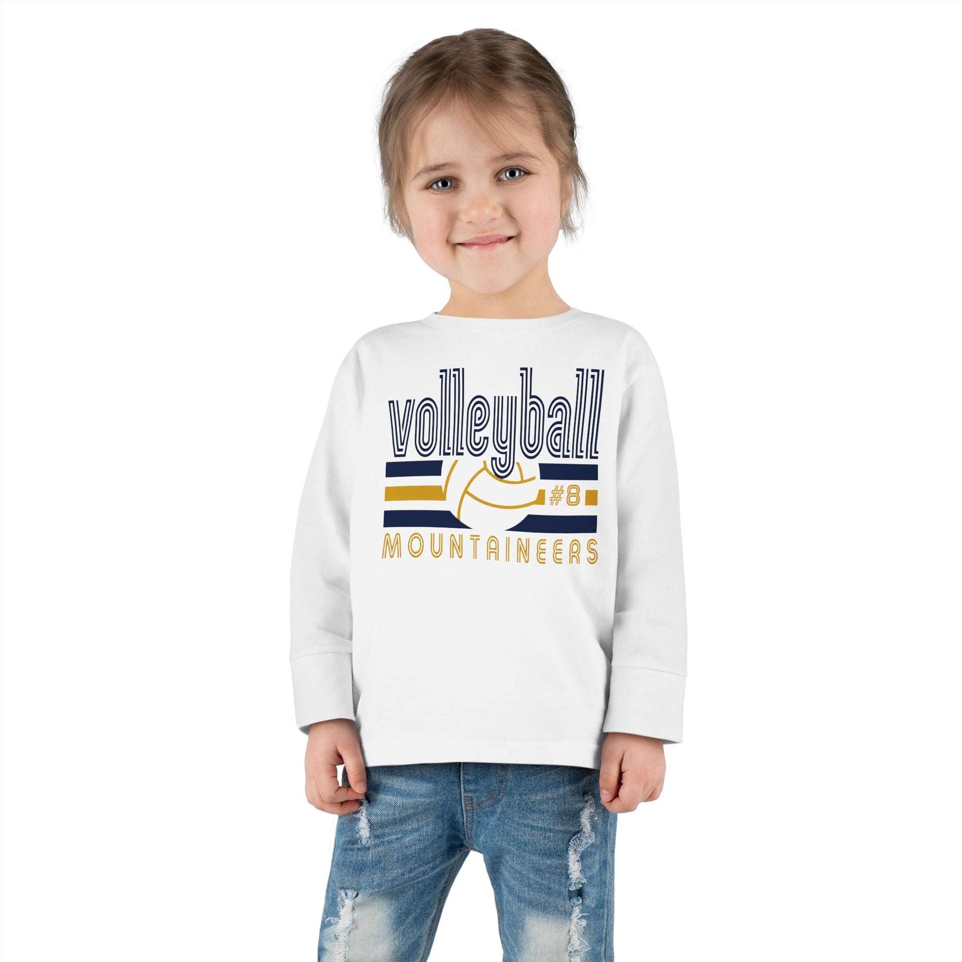 Toddler Volleyball Tee — 'Mountaineers' Team Jersey with Number 8