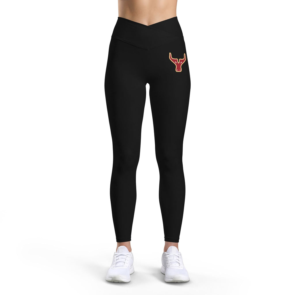 Black V‑Waist Leggings with Yak