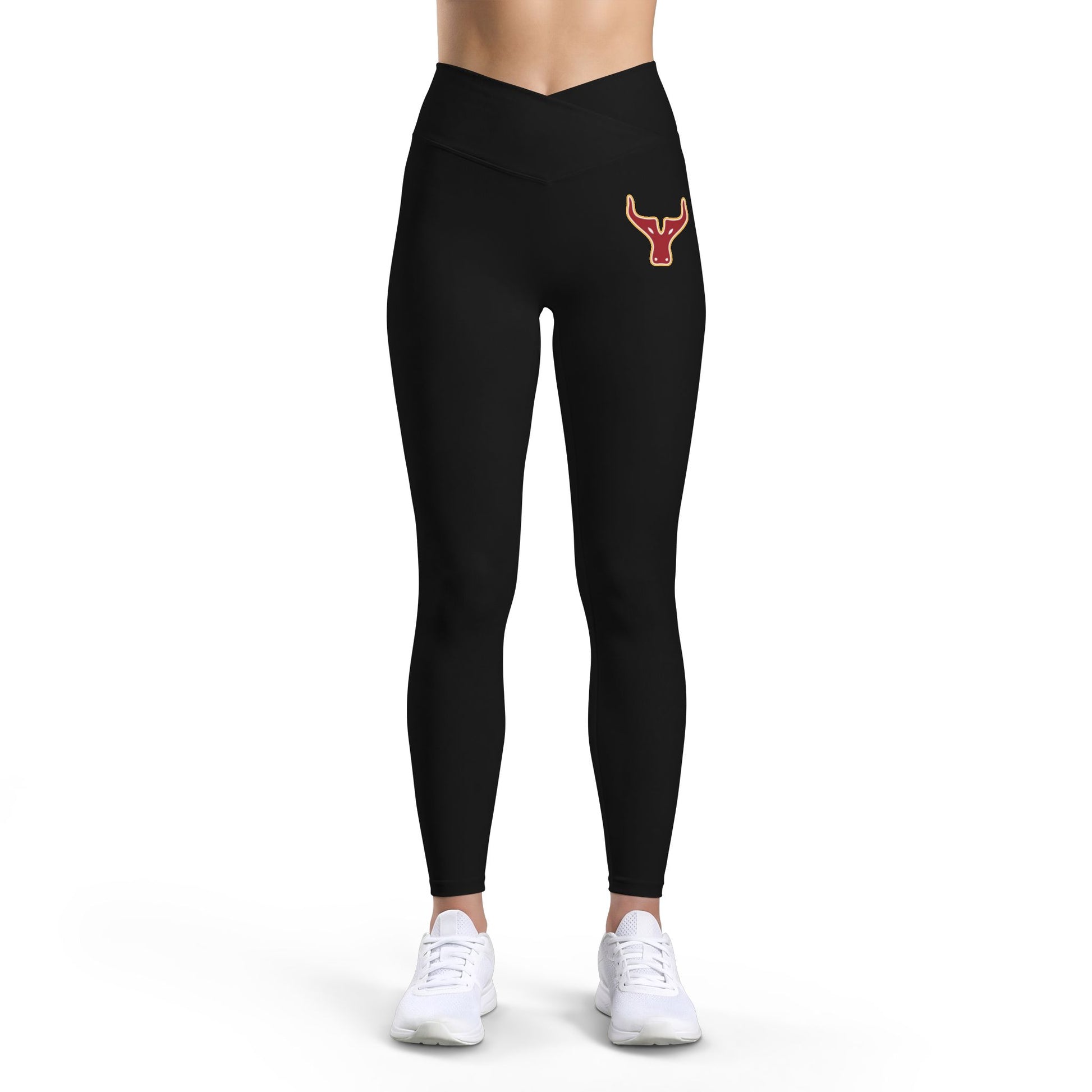 Black V‑Waist Leggings with Yak