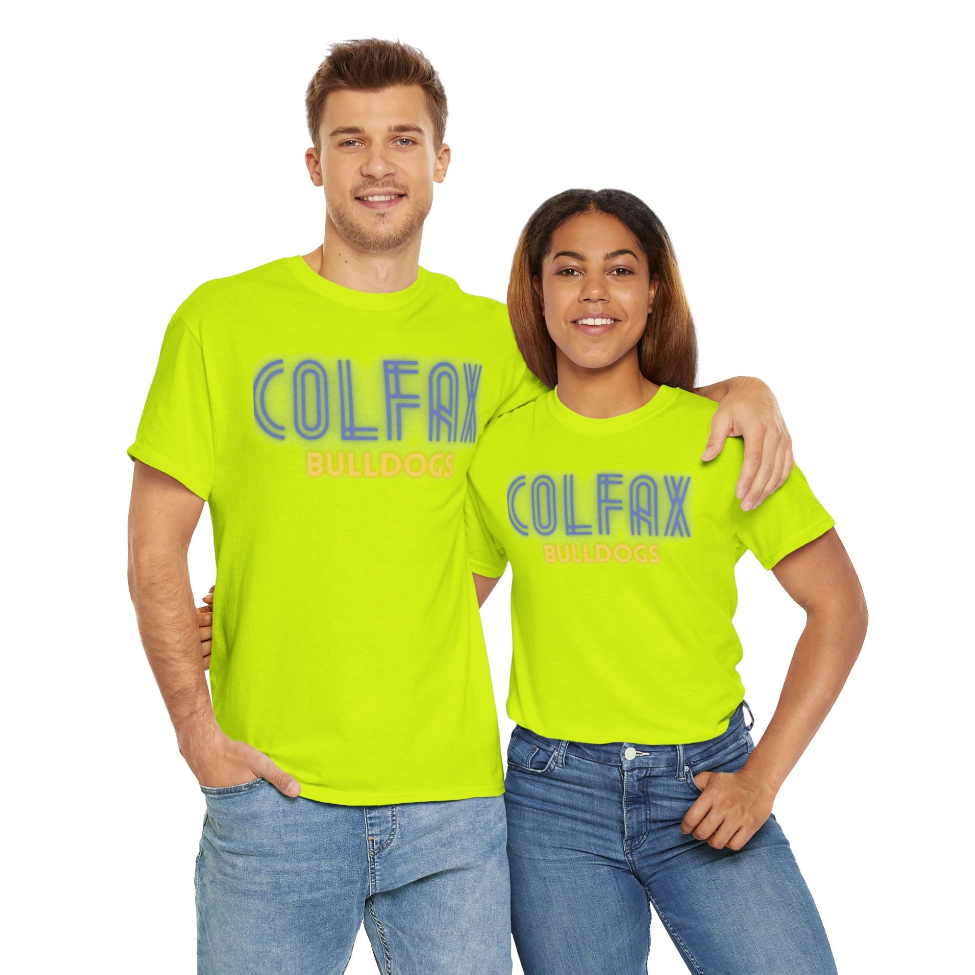 Colfax Bulldogs Neon Unisex Heavy Cotton Tee