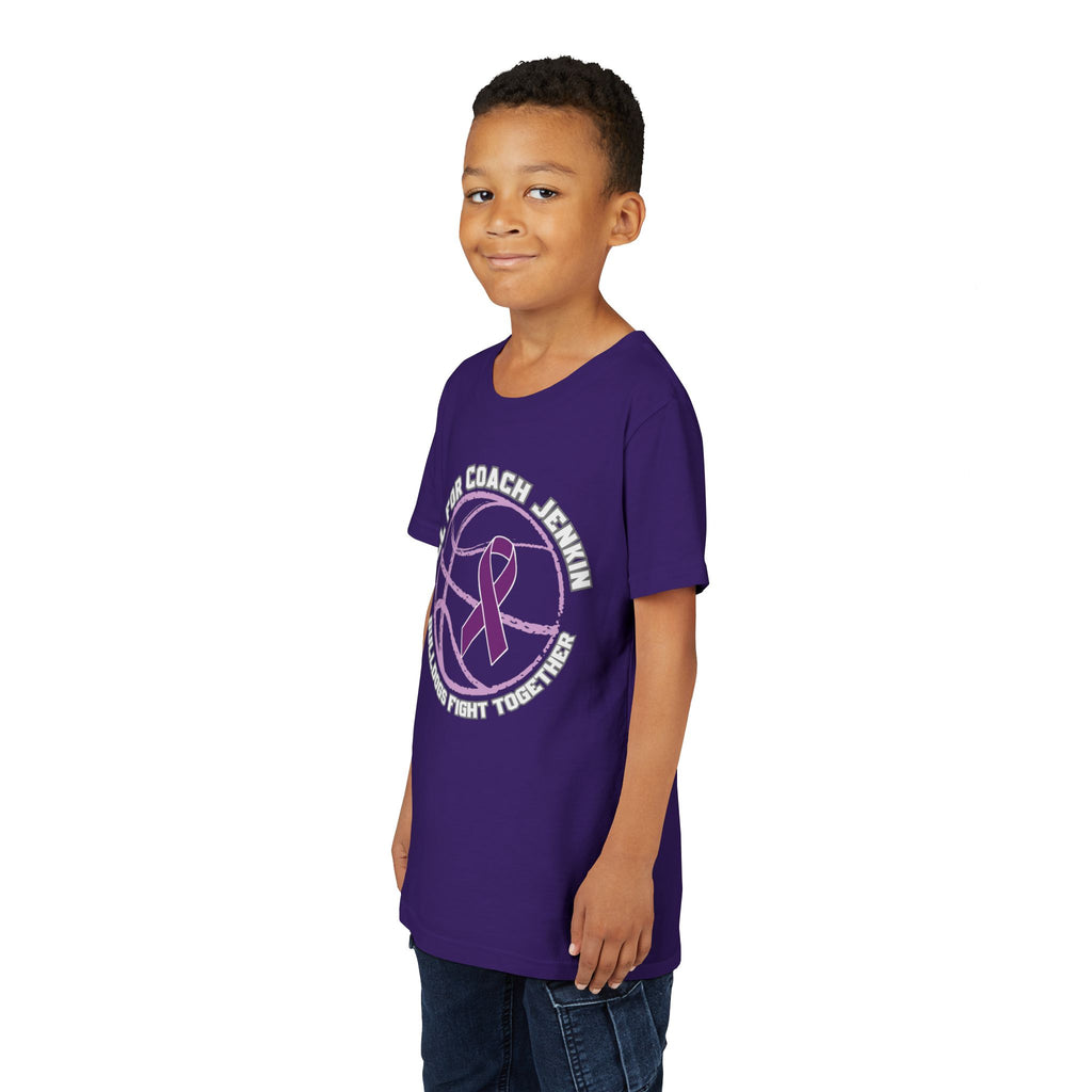 Youth Tee — "All For Coach Jenkin, Bulldogs Fight Together"