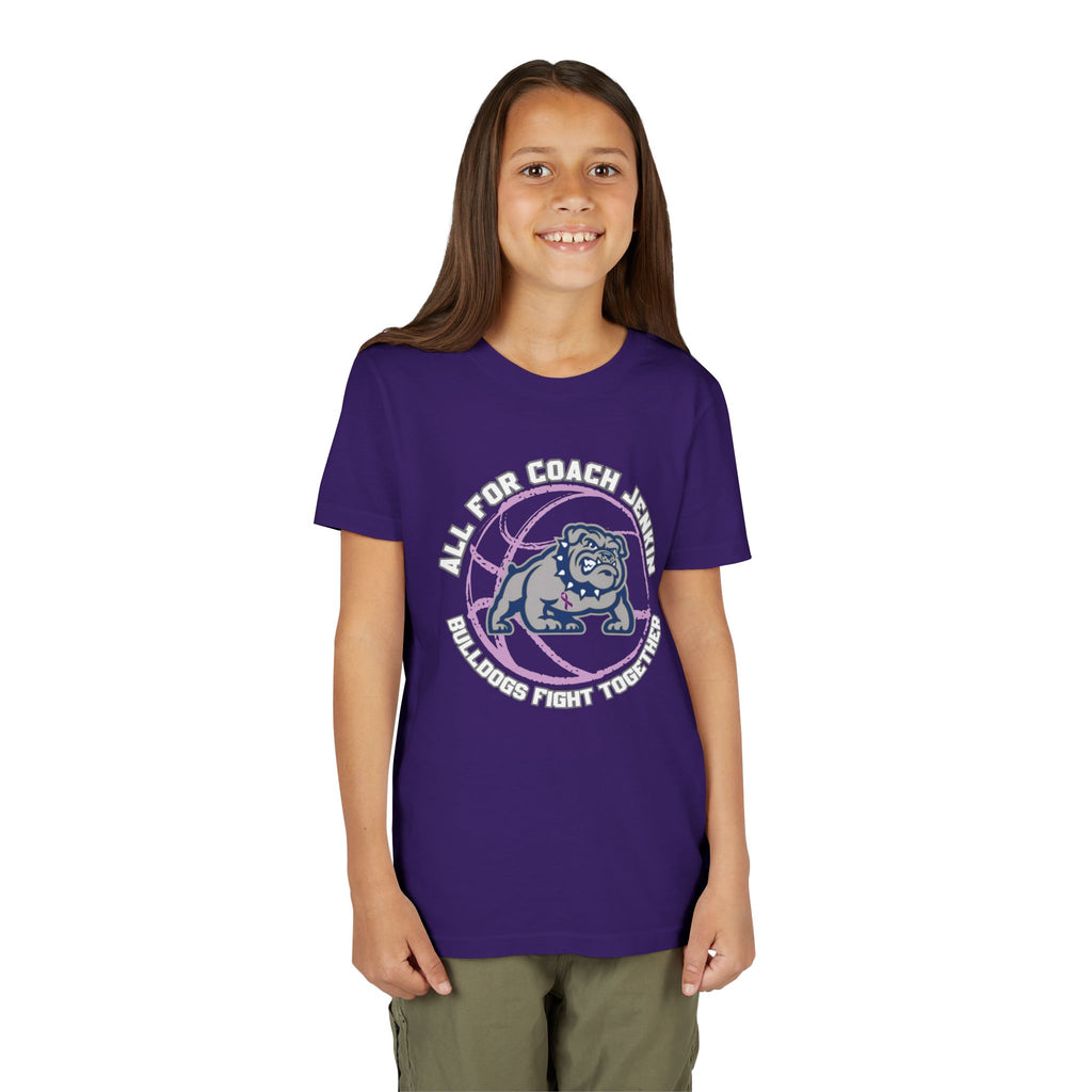 Youth Tee — "All For Coach Jenkin, Bulldogs Fight Together"