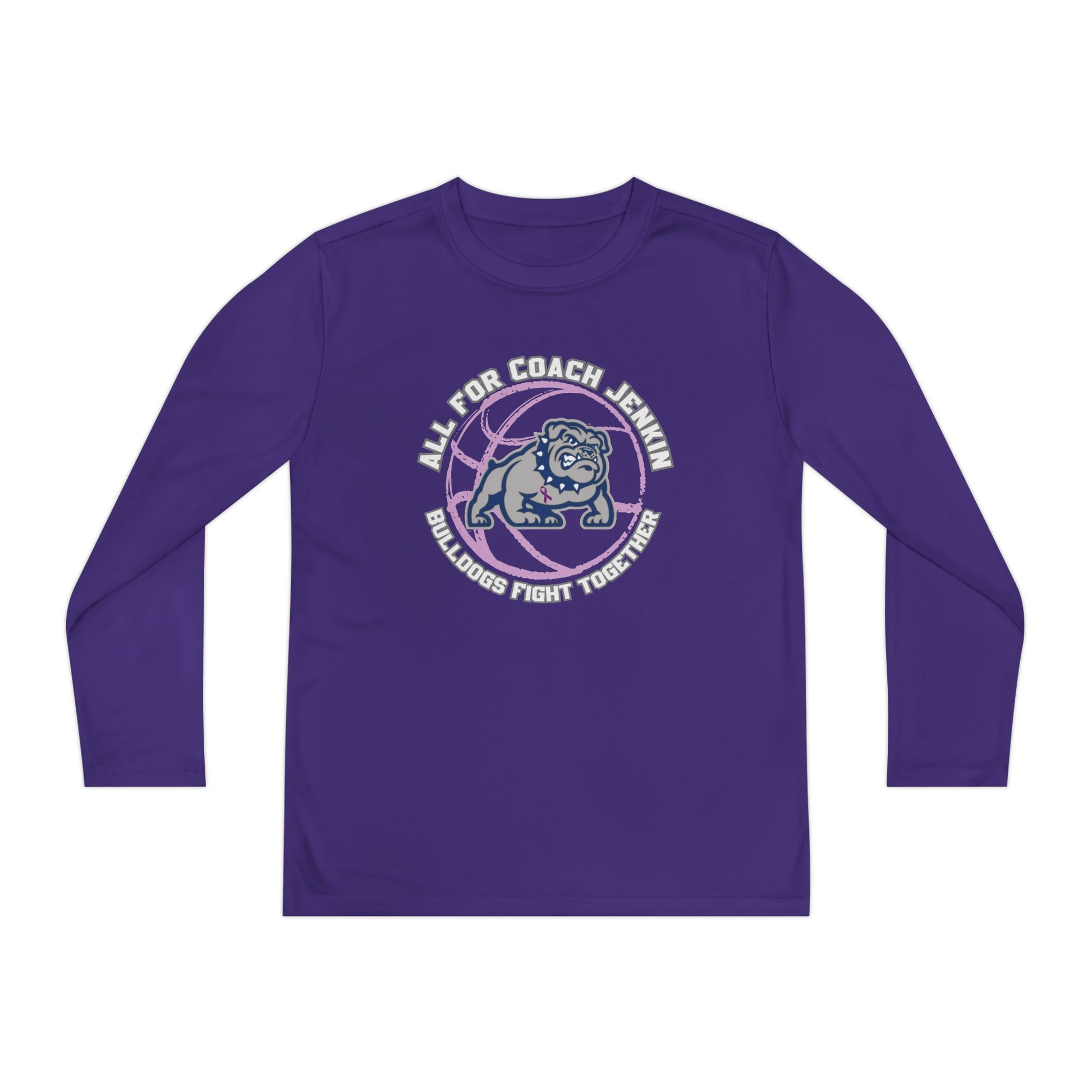 Youth Long Sleeve Tee — "All For Coach Jenkin" Bulldogs Fight Together