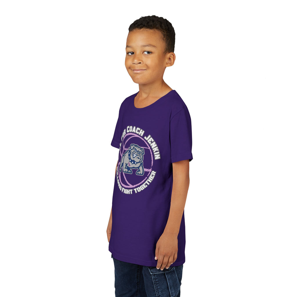 Youth Tee — "All For Coach Jenkin, Bulldogs Fight Together"