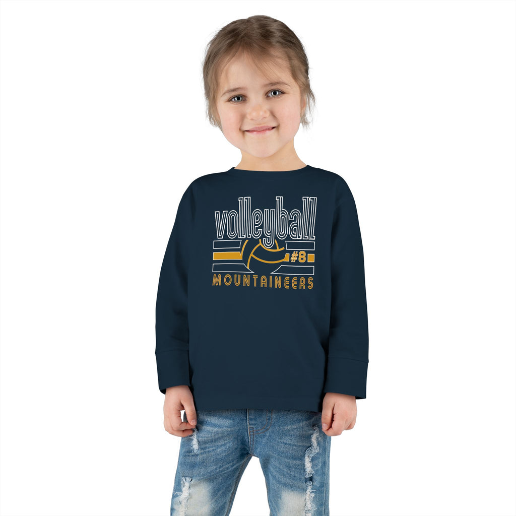 Toddler Volleyball Tee — 'Mountaineers' Team Jersey with Number 8