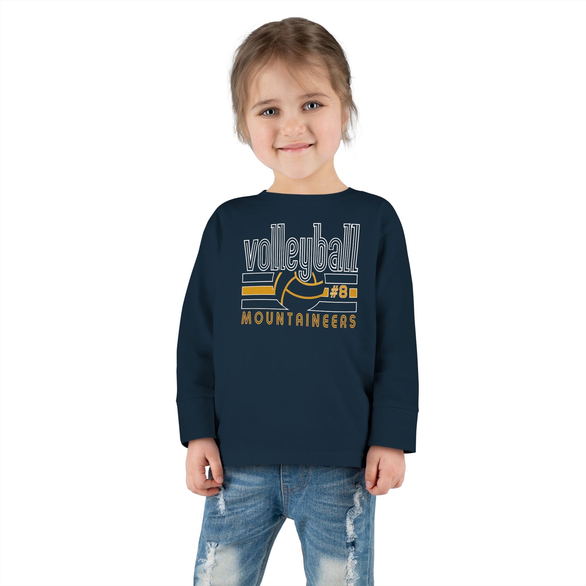Toddler Volleyball Tee — 'Mountaineers' Team Jersey with Number 8