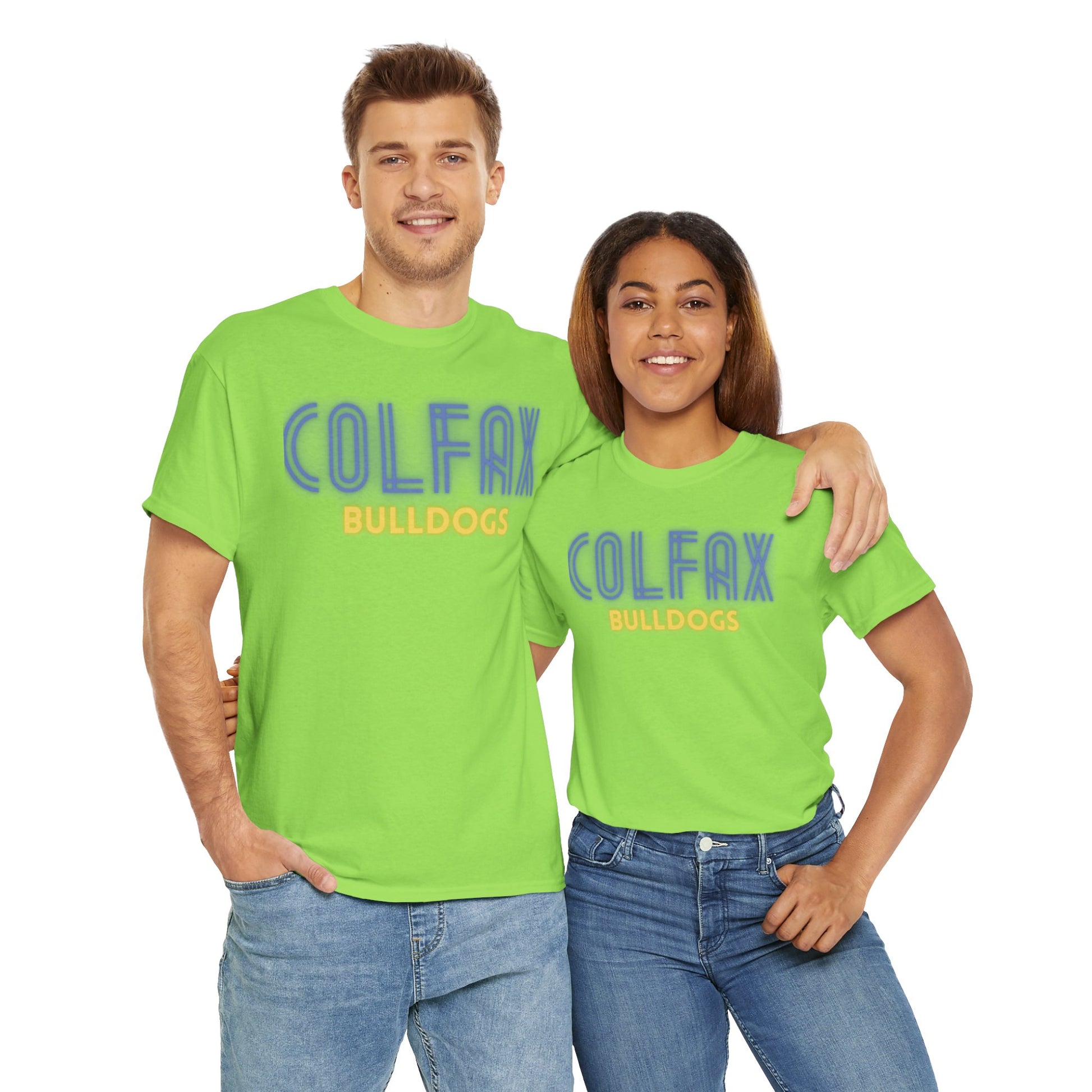 Colfax Bulldogs Neon Unisex Heavy Cotton Tee