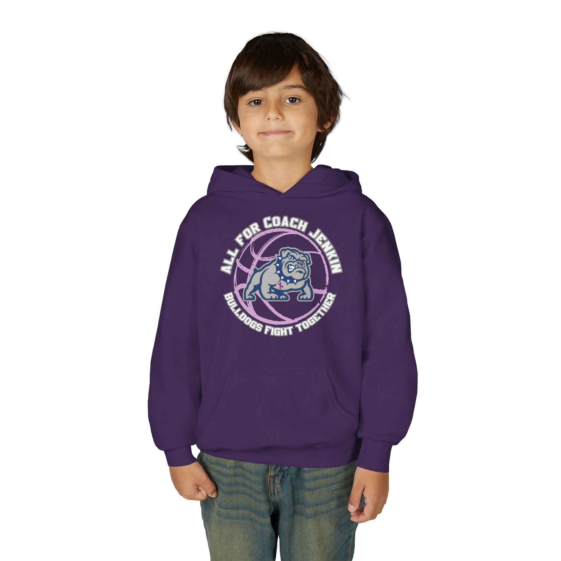 Youth Hoodie – "All For Coach Jenkin" Bulldogs Fight Together Team Hoodie