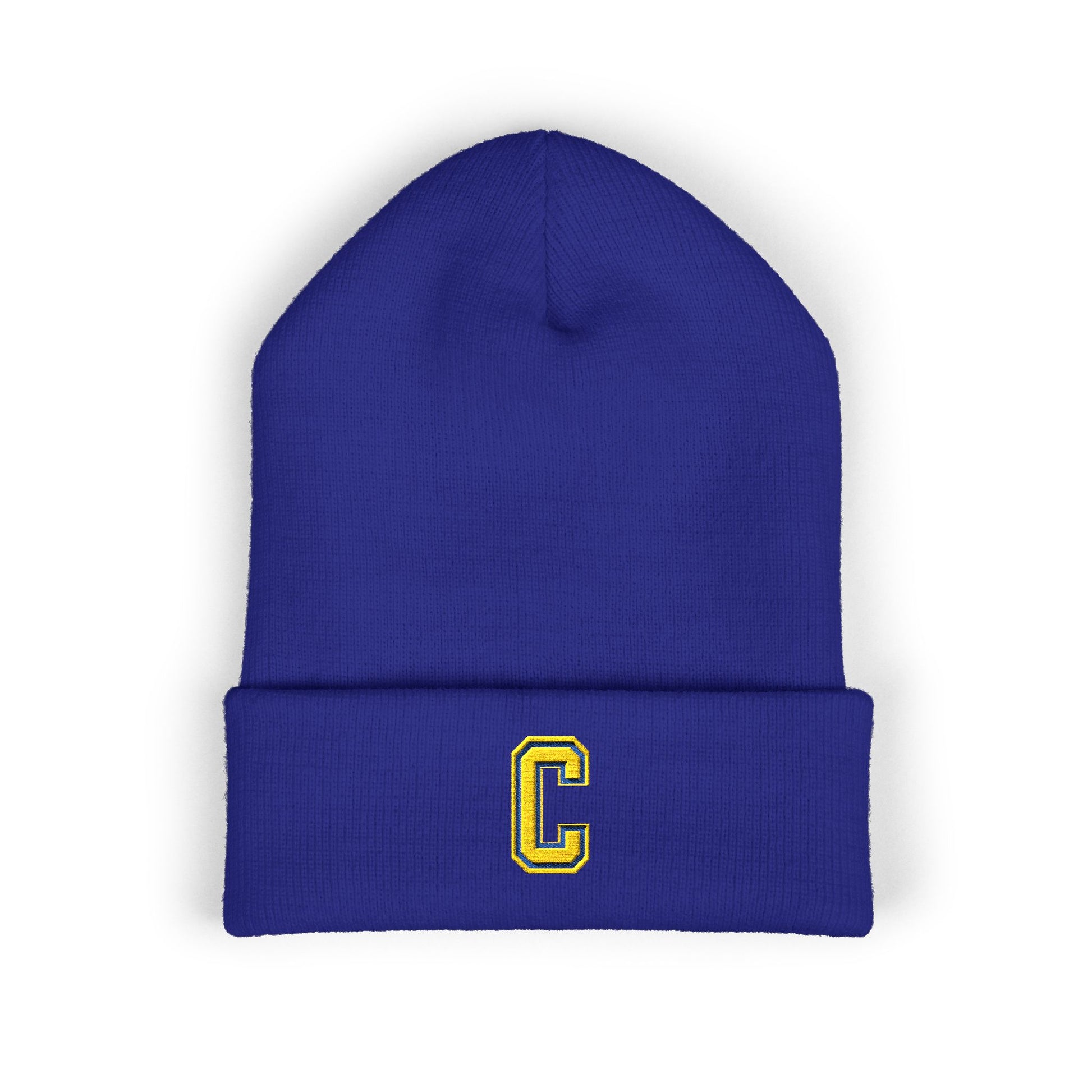 Cuffed Beanie with Embroidered Initial 'C'
