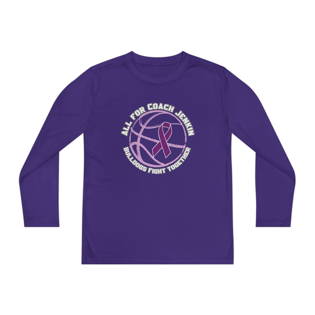 Youth Long Sleeve Tee — "All For Coach Jenkin" Bulldogs Fight Together