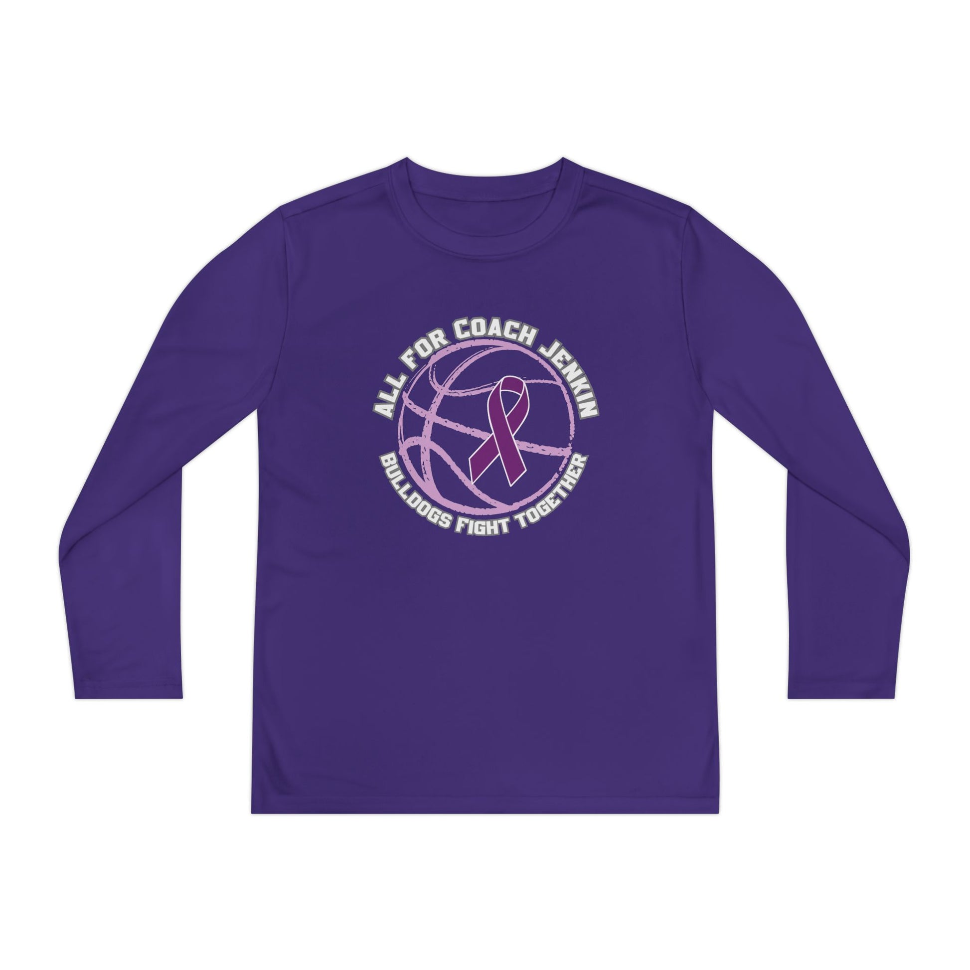 Youth Long Sleeve Tee — "All For Coach Jenkin" Bulldogs Fight Together