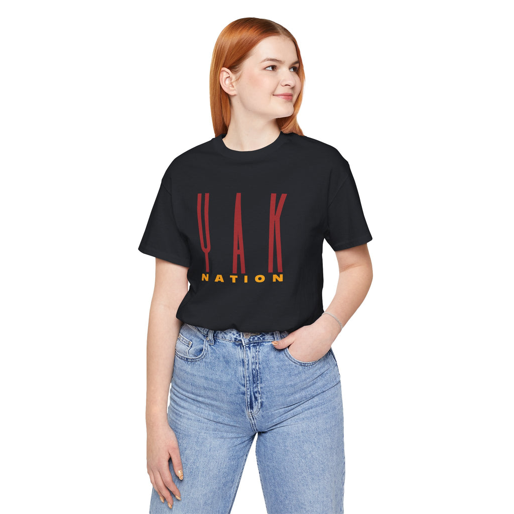 Yak Nation Graphic Tee — Bold Vertical Logo Shirt