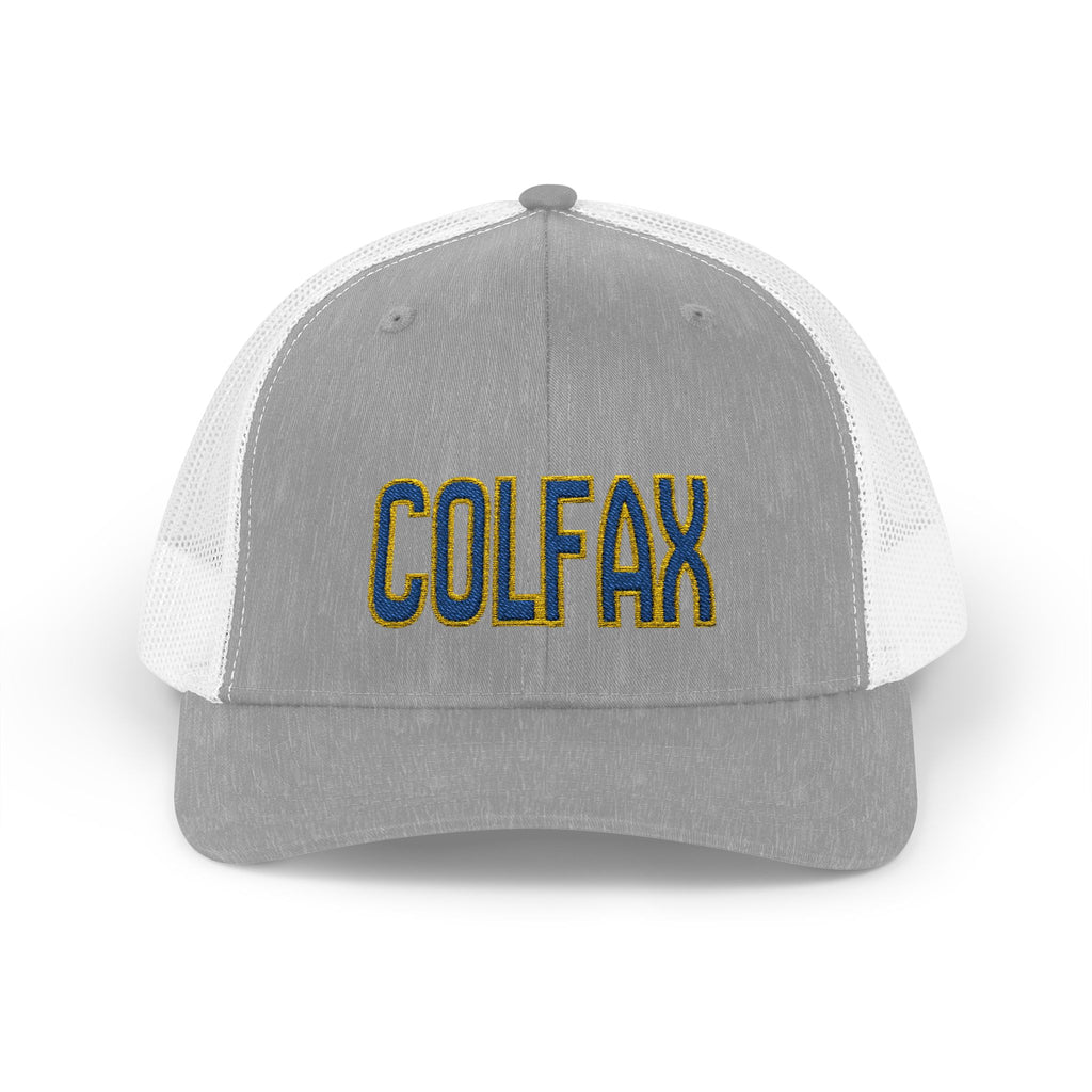 Colfax Embroidered Trucker Hat — Retro Campus Snapback